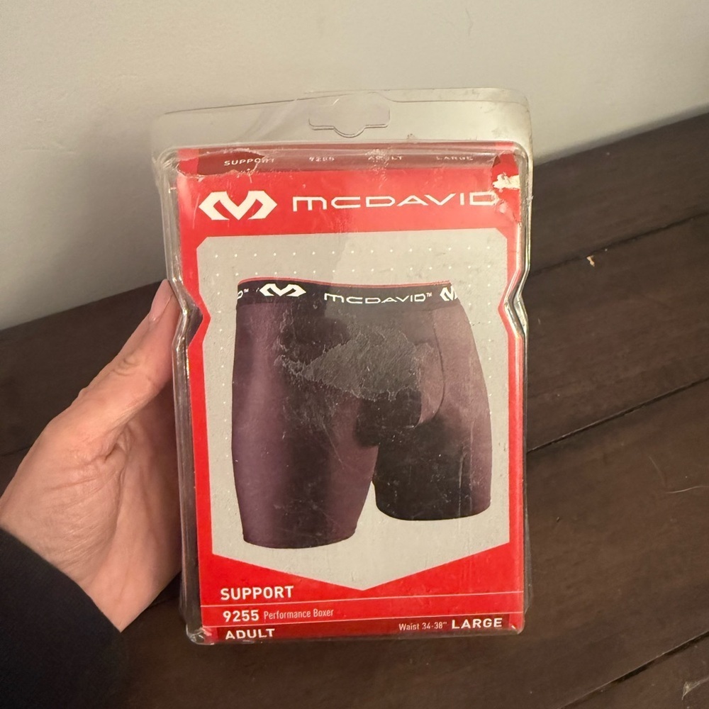 McDavid 9255 Performance Boxer Support Compression Shorts Black Large NIP